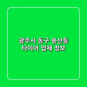 광주시 동구 용산동 타이어 업체 정보