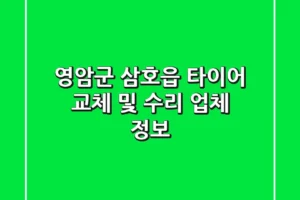 영암군 삼호읍 타이어 교체 및 수리 업체 정보