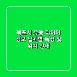 목포시 유동 타이어 정보 - 업체별 특징 및 위치 안내