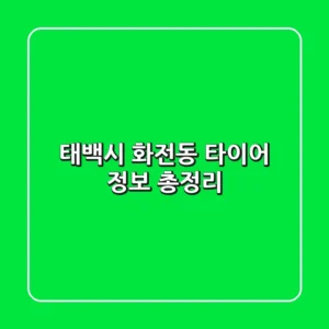 태백시 화전동 타이어 정보 총정리