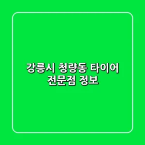 강릉시 청량동 타이어 전문점 정보