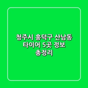 청주시 흥덕구 산남동 타이어, 5곳 정보 총정리