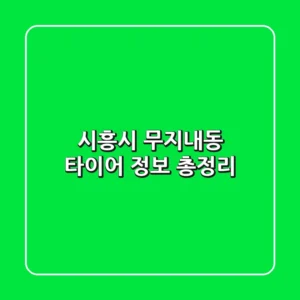 시흥시 무지내동 타이어 정보 총정리