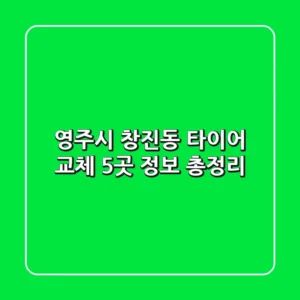 영주시 창진동 타이어 교체 5곳 정보 총정리