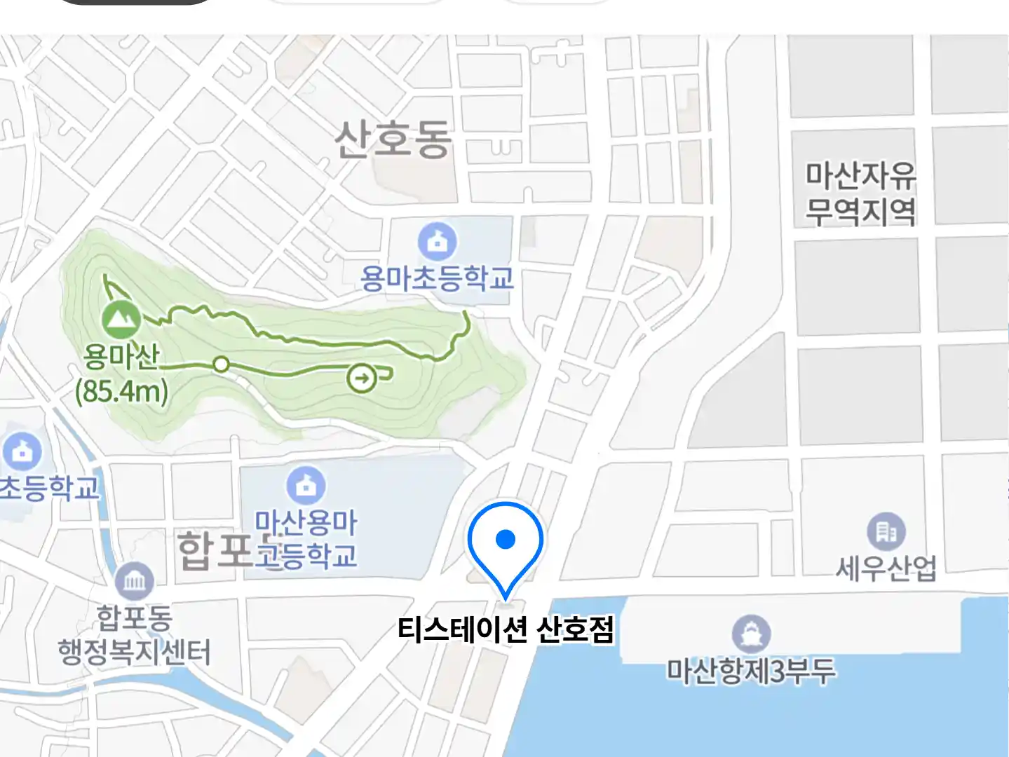 티스테이션 산호점 위치