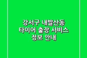 강서구 내발산동 타이어 출장 서비스 정보 안내