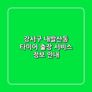 강서구 내발산동 타이어 출장 서비스 정보 안내