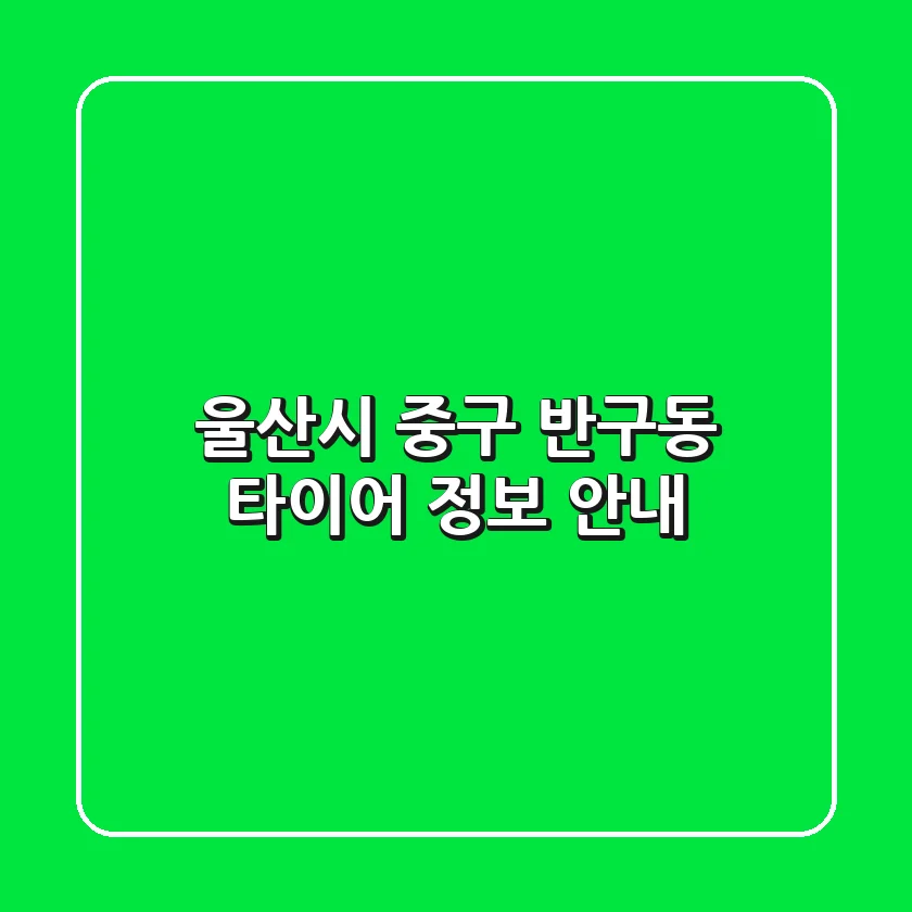 울산시 중구 반구동 타이어 정보 안내