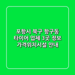 포항시 북구 항구동 타이어 업체 3곳 정보 - 가격/위치/시설 안내