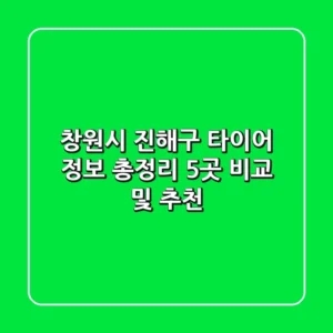 창원시 진해구 타이어 정보 총정리: 5곳 비교 및 추천