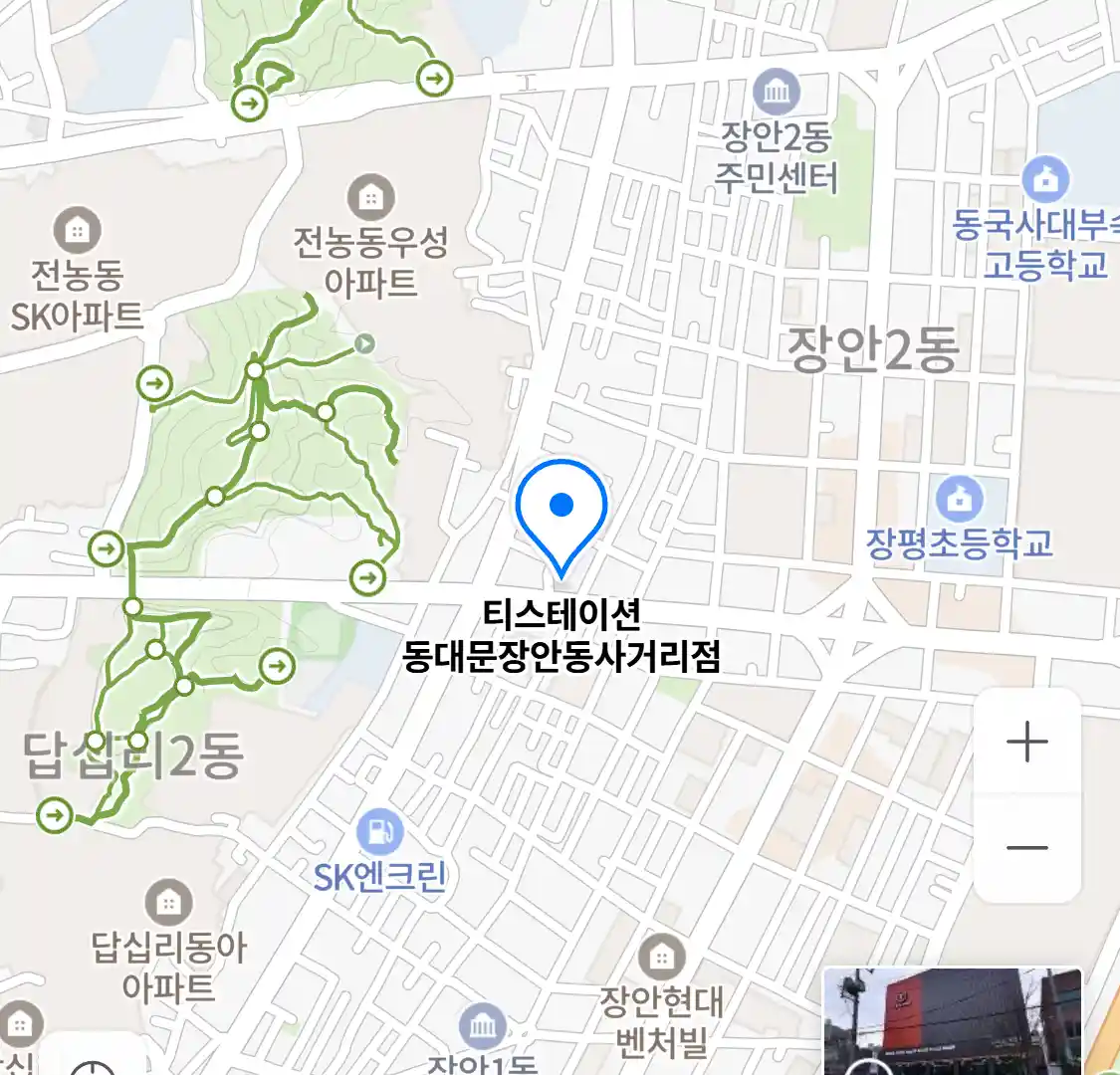 티스테이션 동대문장안동사거리점 위치