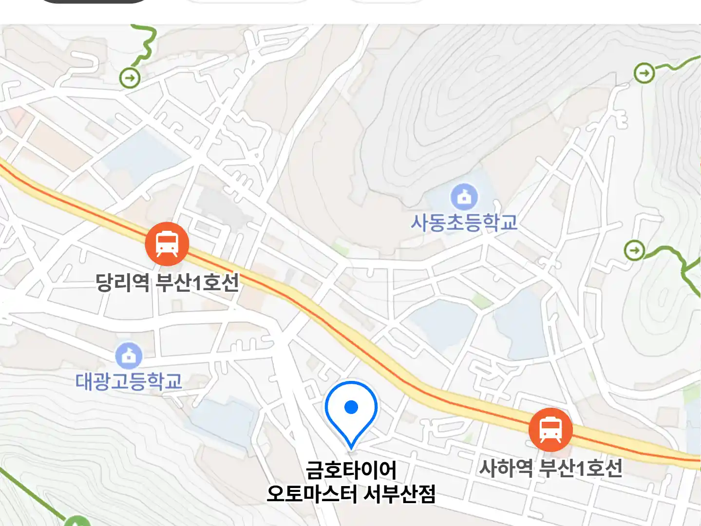 금호타이어 오토마스터 서부산점 위치